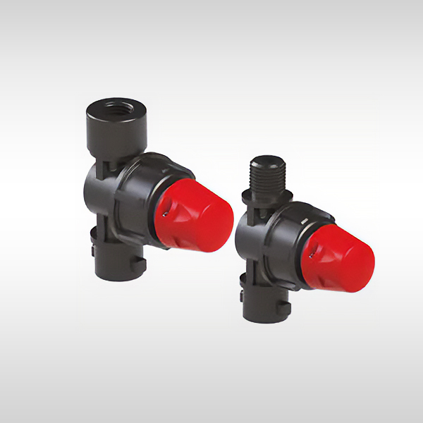 Threaded nozzle holder with check valve with stopcock and quick coupling (cap not included)